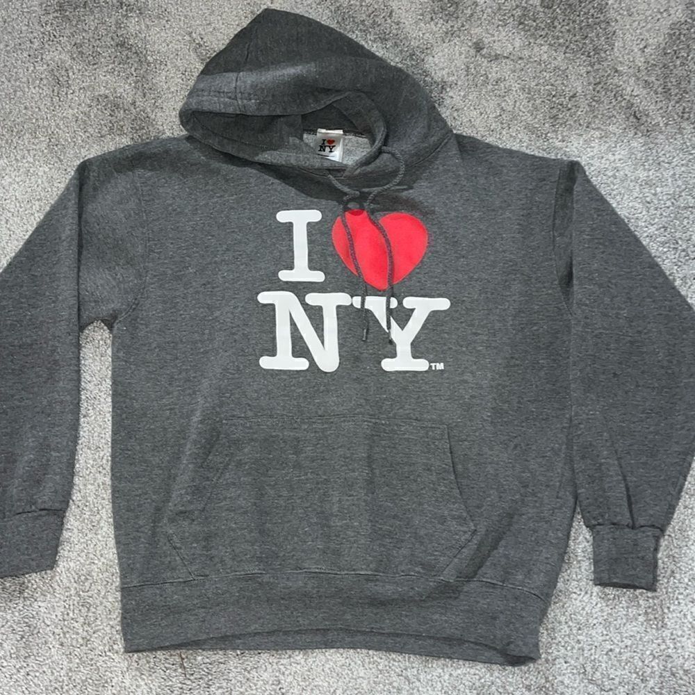 I Love ❤️ New York Officially Licened Gray Hooded Hoodie Sweatshirt Made in USA